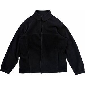 Bass Pro Shops Mens Large Black Fleece Jacket Full Zip Lightweight Outdoor